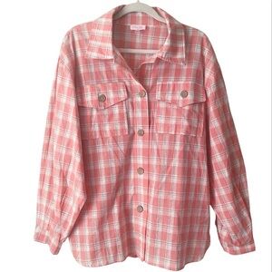 Pink Lily Boutique | Plaid Button Down Shirt Pink Medium